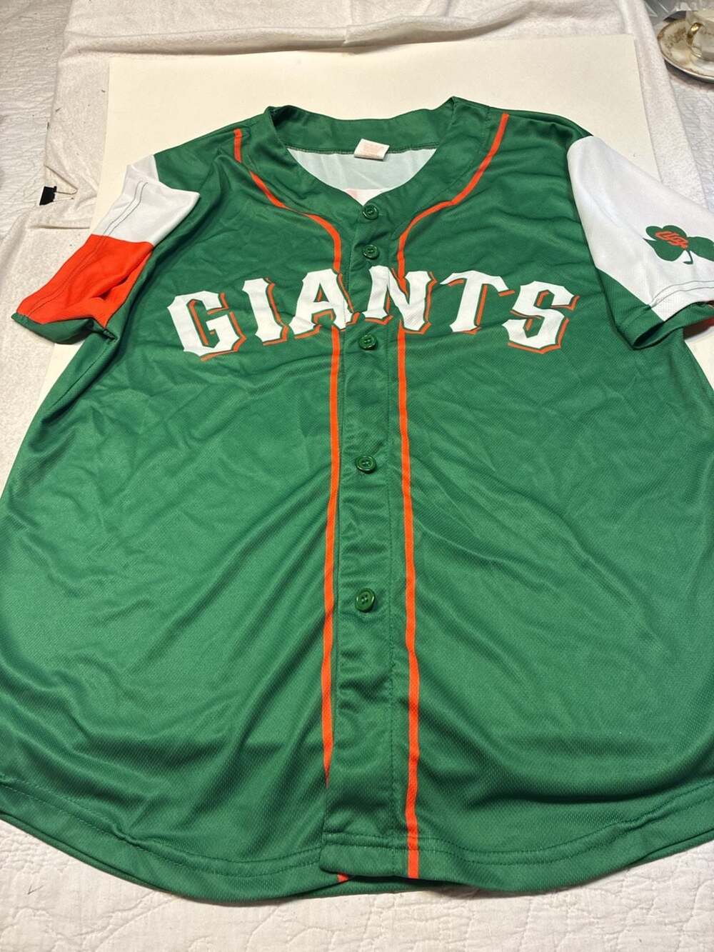 San Francisco Giants Irish Heritage Night SGA Button Up Baseball Jersey